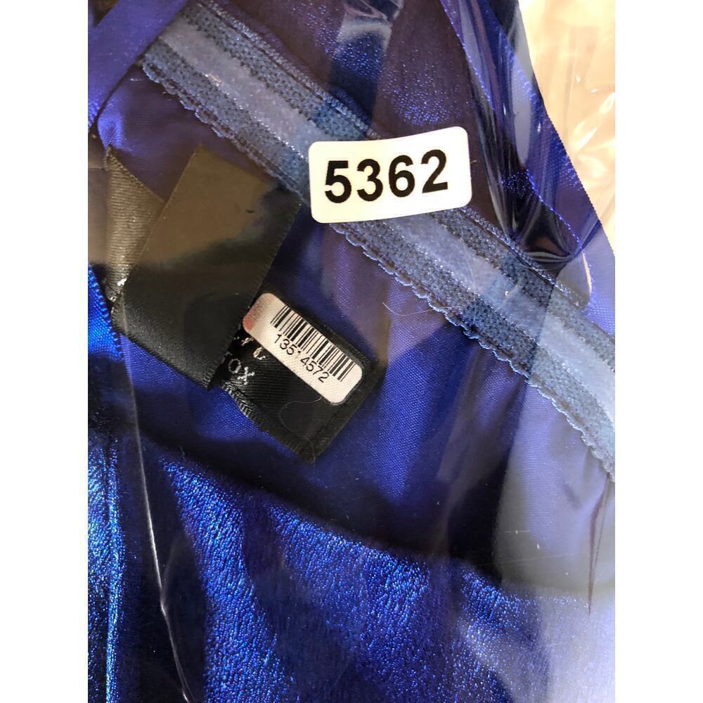 Aidan by Aidan Mattox Satin Dress One Shoulder Cutout Maxi Gown Royal Blue 2 - Picture 9 of 9